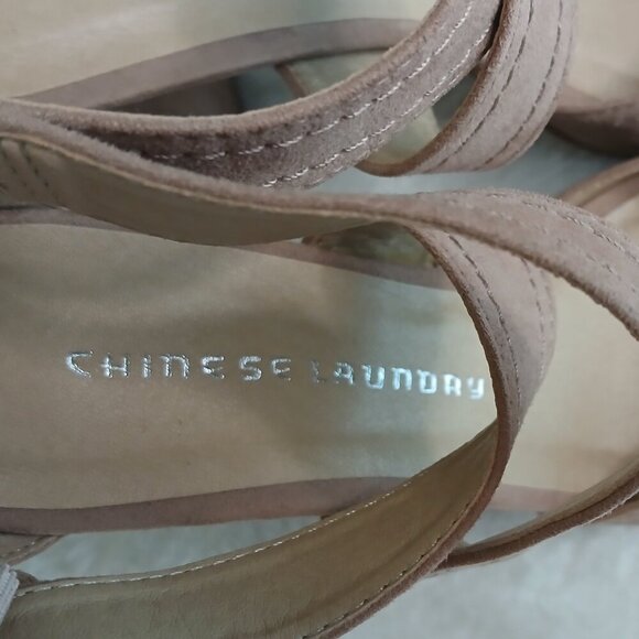 Chinese Laundry Strappy Sandals Open Toe Block Heel Blush Size 7 - Picture 3 of 9